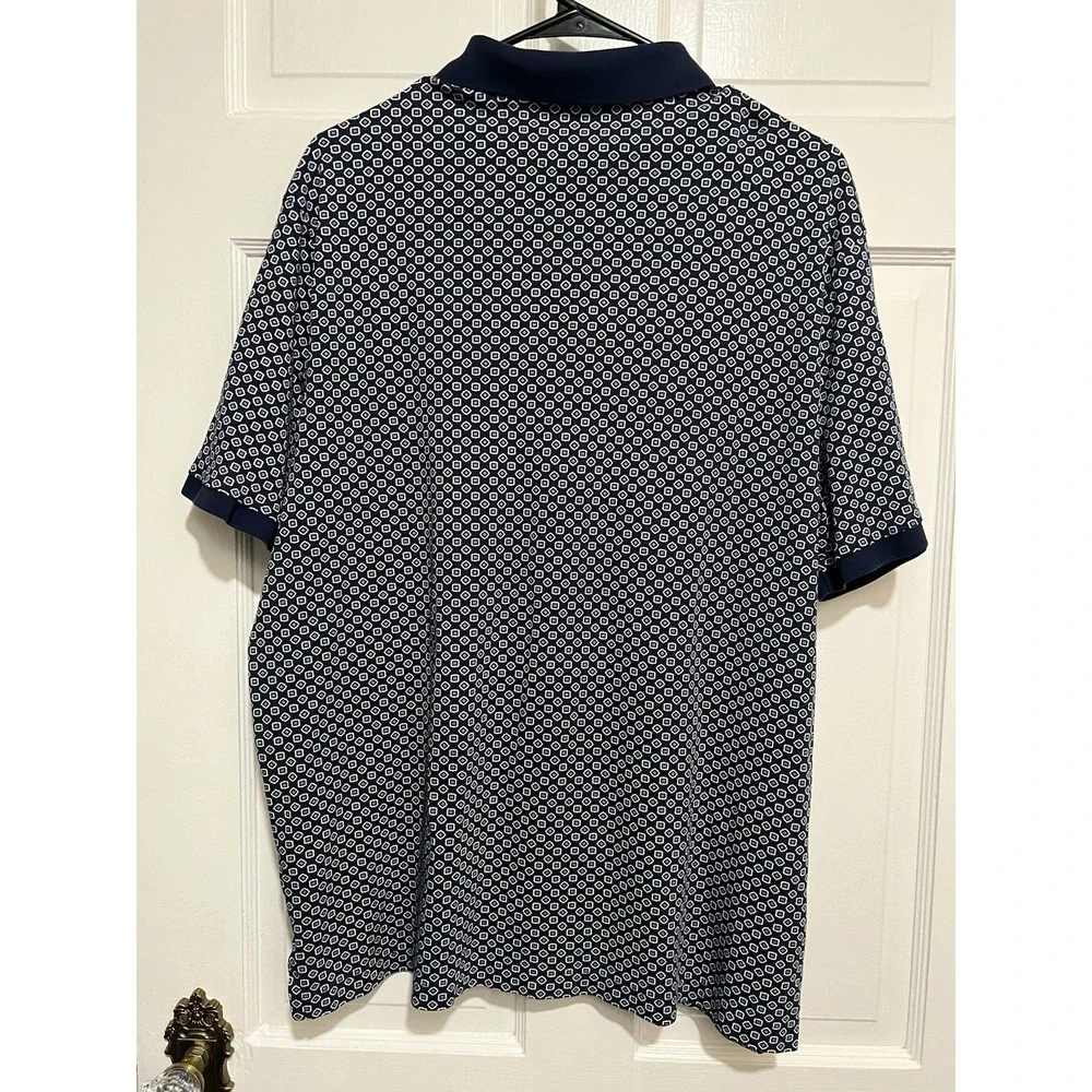 Mens Polo Ralph Lauren Size XL Blue Patterned Polo Shirt - Picture 2 of 3